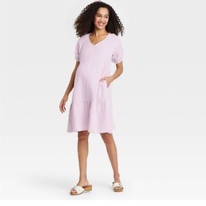 Isabel Maternity lilac gauze Medium dress